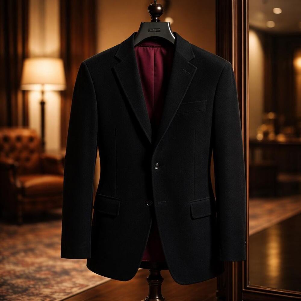 J. Ferrar Black Velvet Sport Coat Blazer SLIM FIT 100% Cotton Winter Dressy 48R